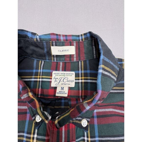 J.Crew Mens Classic Stretch Secret Wash Organic Cotton Plaid Shirt Medium - Picture 6 of 8